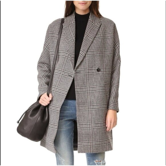 Madewell Jackets & Blazers - Madewell Women’s Coat Wool Blend Small Houndstooth Winter Button Preppy